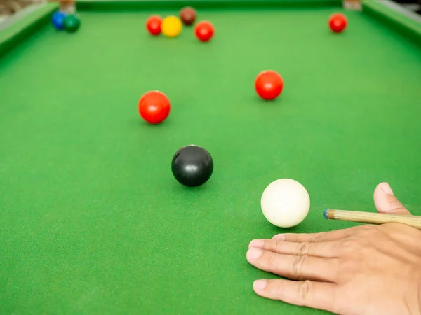 Hand Mensen Spelen Snooker — Stockfoto