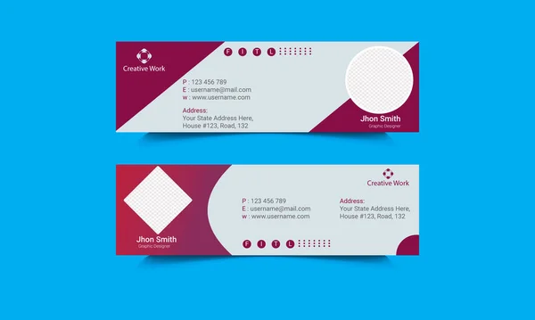 Professional Mail Signature Template Design Office Visitekaartjes Voor Webmail Gebruikersinterface — Stockvector