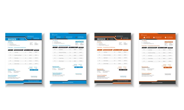 Kreatives Rechnungsvorlagendesign Minimalistisches Zahlungsvorlagendesign Für Ihr Unternehmen — Stockvektor