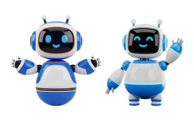 Şirin 3 Boyutlu Robot Karakterleri: 124Dost Canlısı Yapay Zeka Asistan Çizimleri