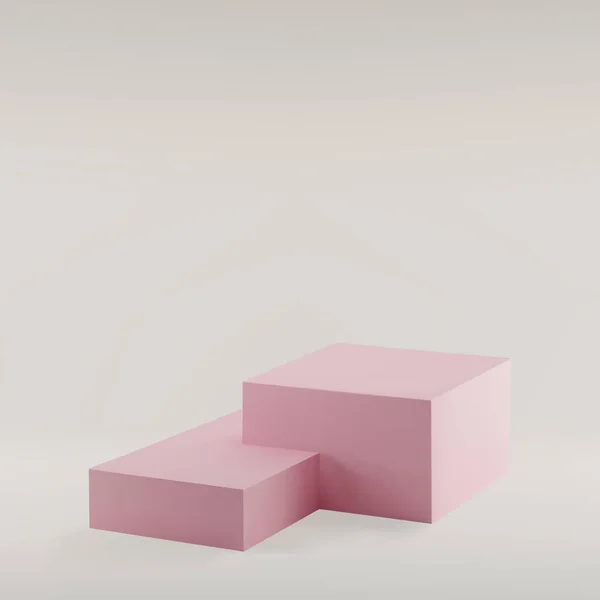 Růžové Krabice Pódium Bílém Pozadí Pro Kosmetickou Výstavu Výstavu Show — Stockový vektor