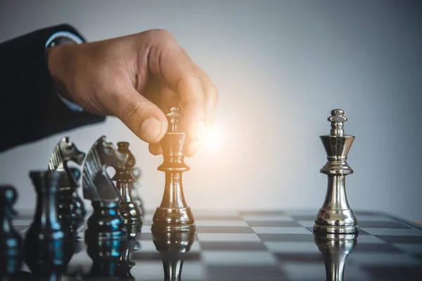 Chess Board Game Concept Ideas Competition Strategy Business Success Concept — Stock Photo, Image