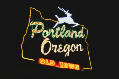 Famous Sign of Portland Old Town in Downtown. clipart