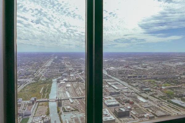 Het Uitzicht Vanaf Hoge Gebouwen Van Chicago Zomervakantie — Stockfoto