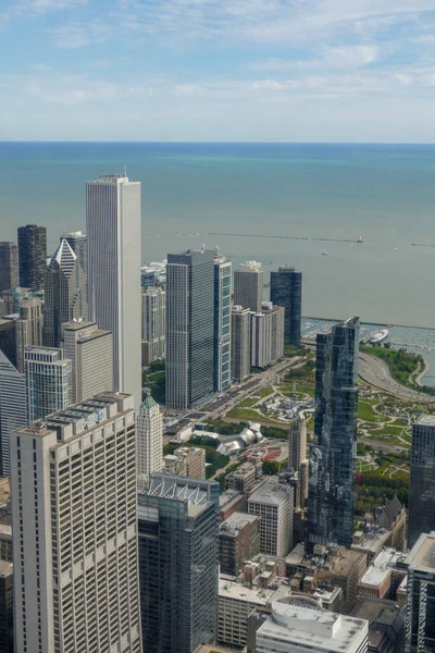 Chicago Skyline Uitzicht Het Stadsgezicht Gebouw Michigan Lake Zien — Stockfoto