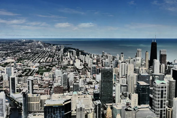 Chicago Skyline Uitzicht Het Stadsgezicht Gebouw Michigan Lake Zien — Stockfoto