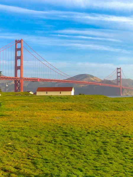 Coast San Francisco Bay Green Grass Fields Vie — Stock Photo, Image