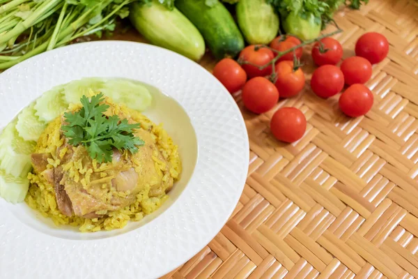 Asian Food Culinary Khao Mok Gai Thai Style Chicken Biryani — Stock Photo, Image