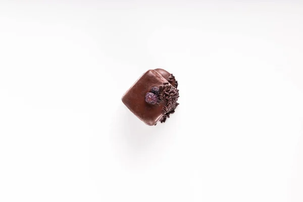 Dulces Chocolate Sobre Fondo Blanco Vista Superior — Foto de Stock