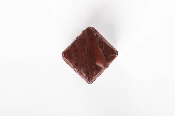 Dulces Chocolate Sobre Fondo Blanco Vista Superior — Foto de Stock