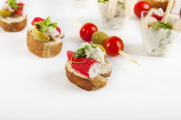 Comida Diferente Lanches Aperitivos — Fotografia de Stock