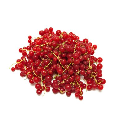 Beyaz arkaplanda kırmızı frenk üzümü