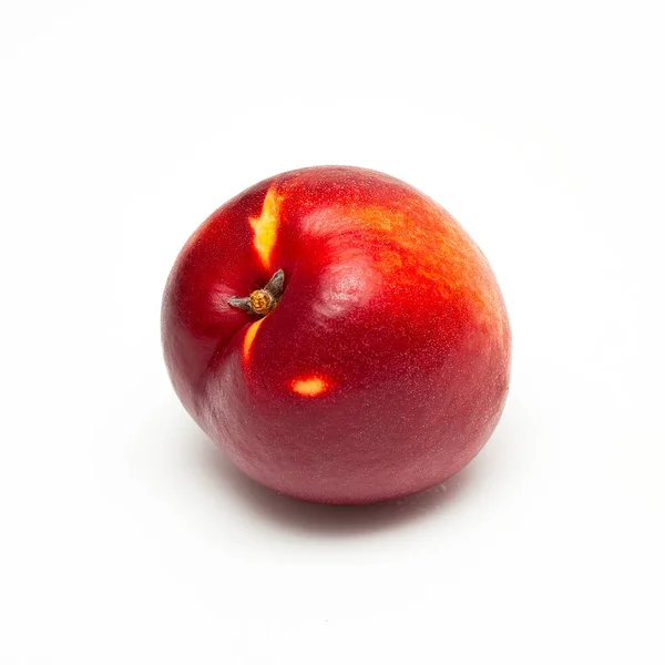 Fruta Nectarina Sobre Fundo Branco — Fotografia de Stock