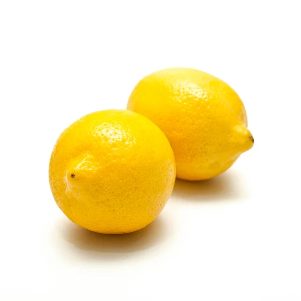 Two Ripe Lemons White Background — ストック写真