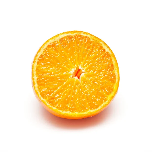 オレンジ色の白い背景の上半分にカット — ストック写真