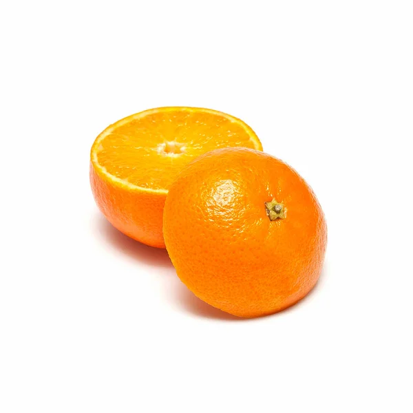 オレンジ色の白い背景の上半分にカット — ストック写真