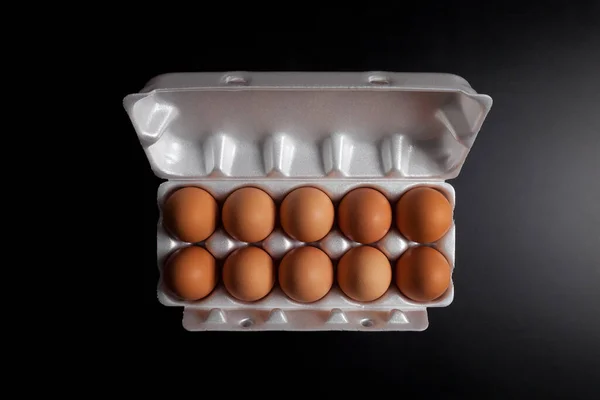 Huevos Paquete Vista Superior —  Fotos de Stock