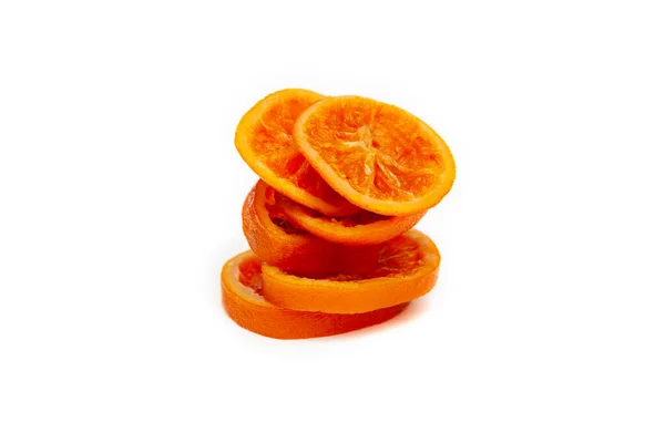 白を基調とした乾燥オレンジスライス — ストック写真