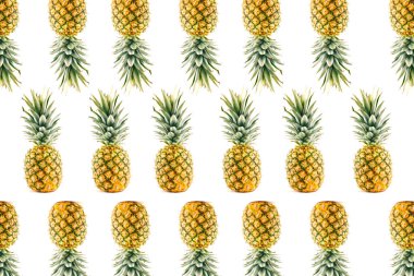 Beyaz arkaplanda ananas meyvesi