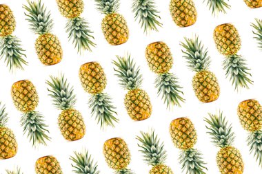 Beyaz arkaplanda ananas meyvesi