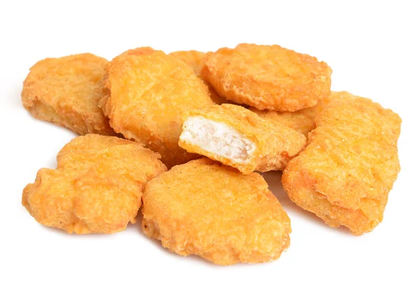 Nuggets Frango Contra Fundo Branco — Fotografia de Stock