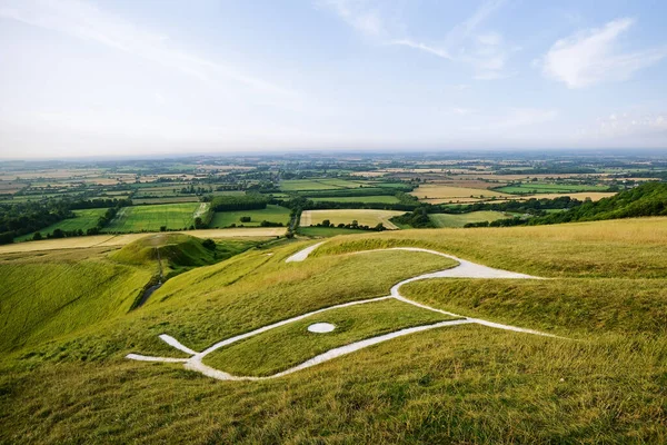 Uffington White Horse Oxfordshire England Storbritannien Förhistorisk Bergsfigur Form Häst — Stockfoto