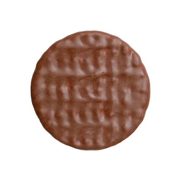 Chocolate Biscuit Isolated White Background — Stock Photo, Image