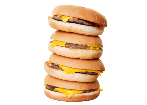 Burger Stack Aislado Sobre Fondo Blanco — Foto de Stock