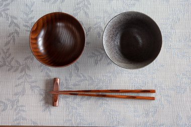 Geleneksel Japon sofra takımı tabak altlığında