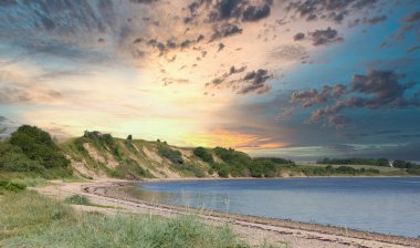 View at Veno ferry rental at Struer in Denmark clipart