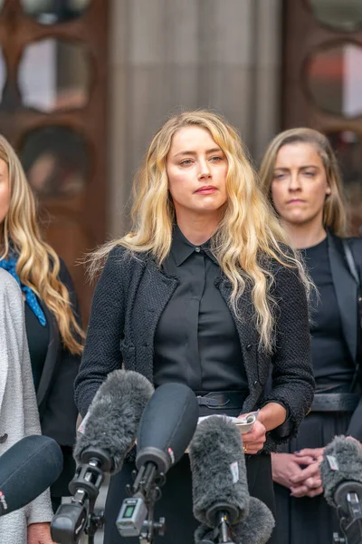 Londen England Juli 2020 Amber Heard Doet Een Persverklaring Voor — Stockfoto