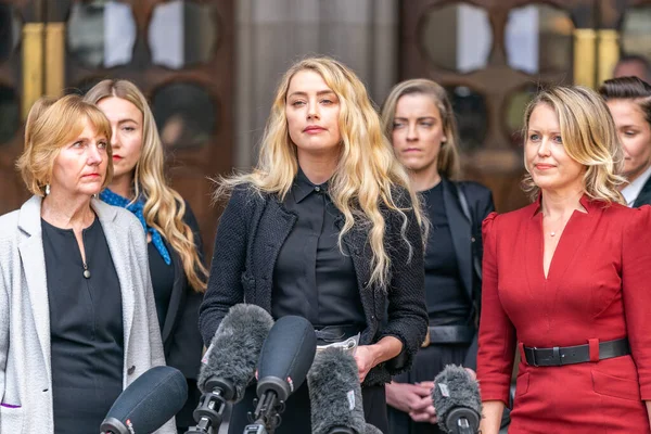 Londen England Juli 2020 Amber Heard Doet Een Persverklaring Voor — Stockfoto