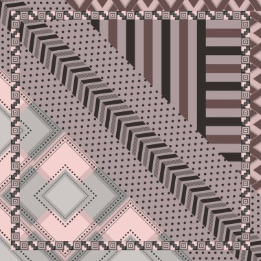 Geometrik desen eşarp tasarımı zarifliği