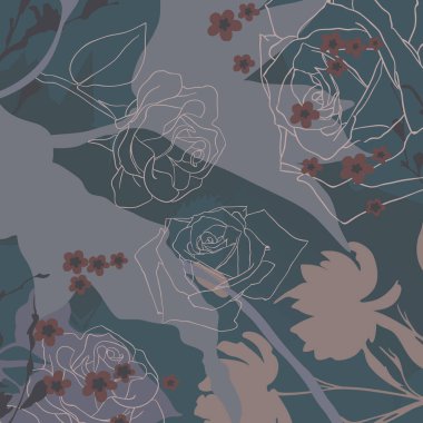 Soyut Çiçeklerle Kare Eşarp Tasarımı