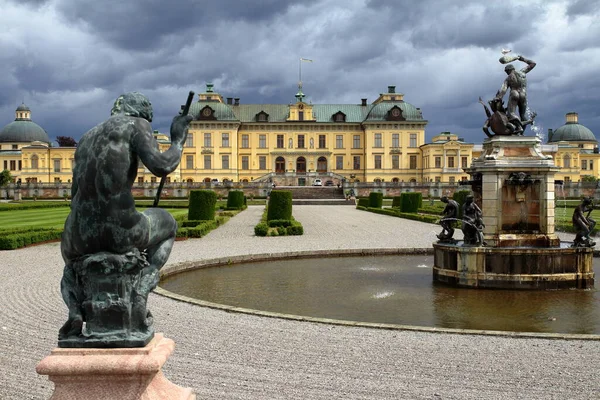 Sztokholm Szwecja 2019 Wnętrze Zamku Drottningholm Rezydencja Szwedzkiej Rodziny Królewskiej — Zdjęcie stockowe