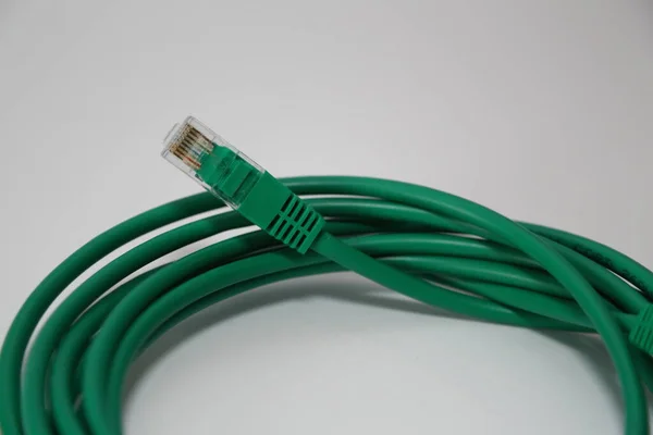 Ethernet Anslutning Sladd Och Patch — Stockfoto