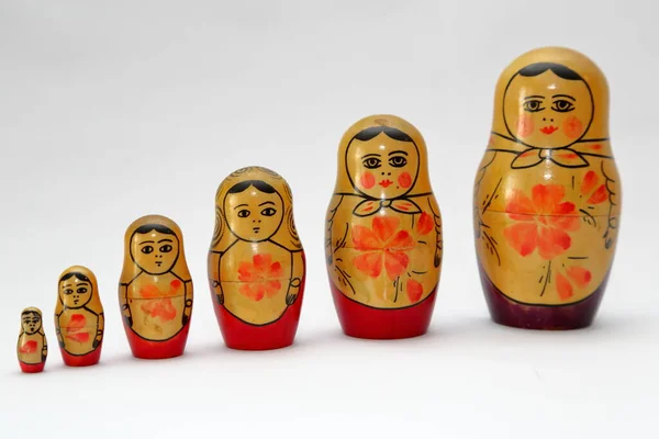 Matryoshkas Famous Russian Hand Painted Dolls — Stock Photo, Image