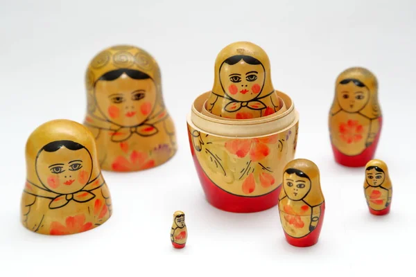 Matryoshkas Famous Russian Hand Painted Dolls — Stock Photo, Image