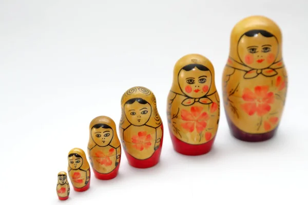 Matryoshka Slavné Ruské Ručně Malované Panenky — Stock fotografie