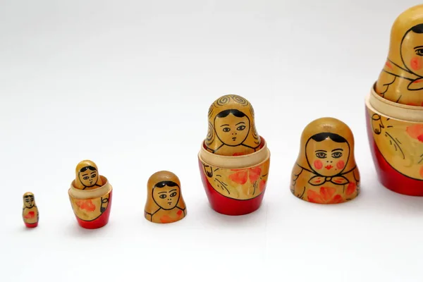 Matryoshkas Famous Russian Hand Painted Dolls — Stock Photo, Image