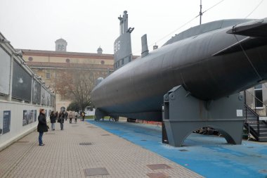 Milan, İtalya, 12 / 24 / 2018: Leonardo da Vincis Bilim ve Teknoloji Müzesi Milan 'da