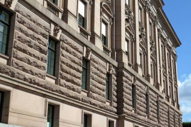 Stockholm, İsveç - 07 / 08 / 2019: Gamla Stan, Stockholm Hükümet Sarayı