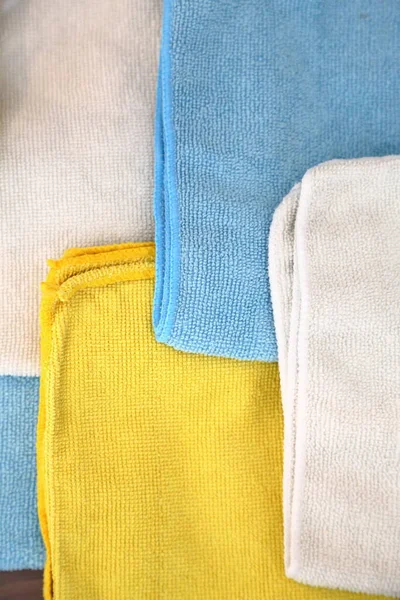 Different Coloured Microfibre Cloths — Stock Photo, Image