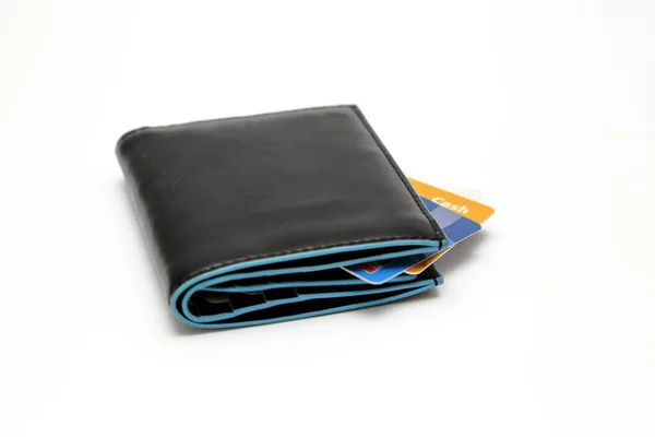 Leather Wallets Full Money Payment Cards — Stock Photo, Image