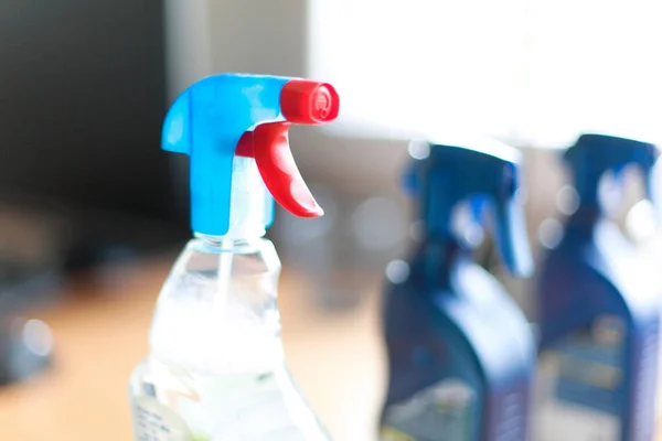 Several Bottles Disinfectant Spray — Stock Photo, Image