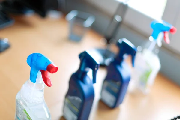 Several Bottles Disinfectant Spray — Stock Photo, Image