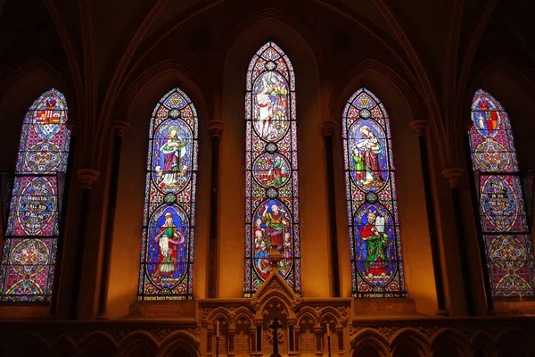 Dublino Irlanda 2019 Vetrate Delle Cattedrali Gotiche Dublino — Foto Stock