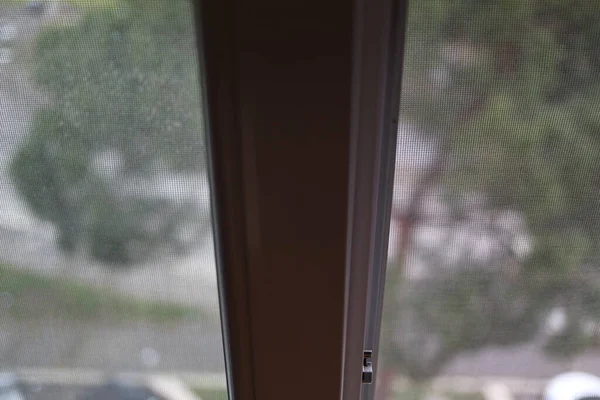 Pvc窗上的蚊子网 — 图库照片