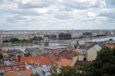 Budapeşte, Macaristan - 10 / 07 / 2020: Macaristan 'ın Budapeşte kenti sokaklarının manzarası