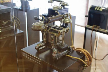 Budapeşte, Macaristan - 10 / 07 / 2020: Budapeşte Posta Müzesinin İçi 